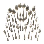 A QUANTITY OF MIXED SILVER FLATWARE