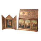 A PARCEL-GILT AND POLYCHROME BIBLE BOX