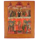 RUSSIAN SCHOOL, 19th century An icon of the protective veil of the Mother of God (Pokrov)