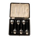 A SET OF SIX SILVER COFFEE SPOONS