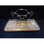 AN EDWARDIAN OAK SERVING TRAY