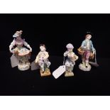 FOUR SMALL DRESDEN FIGURES