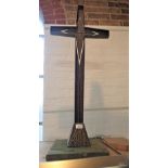 A 1950S FRENCH BRONZE ALTAR CROSS