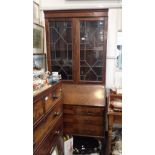 A 1920'S MAHOGANY BUREAU BOOKCASE