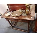 A 17TH CENTURY AND LATER OAK SIDE TABLE