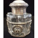 A GERMAN SILVER MOUNTED BON BON JAR