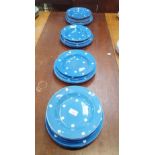 A COLLECTION OF T G GREEN 'BLUE DOMINO' PLATES AND SOUP DISHES