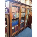 A VICTORIAN WALNUT BOOKCASE SECTION