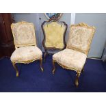 A PAIR OF LOUIS XV STYLE GILTWOOD SIDE CHAIRS