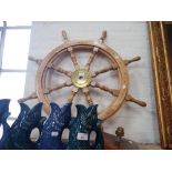 A VINTAGE SHIP'S WHEEL