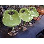 THREE MODERN BAR STOOLS