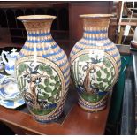 A PAIR OF MEXICAN JOSE LUCANO VASES