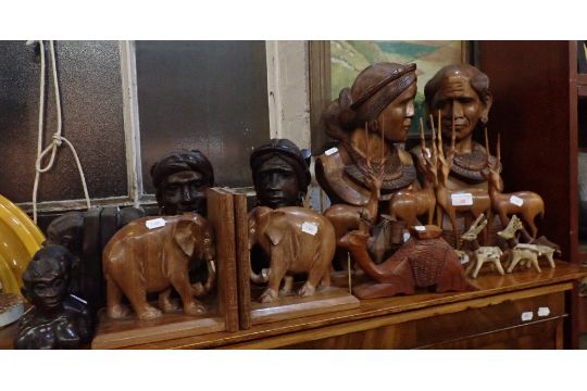 A COLLECTION OF AFRICAN CARVED HARDWOOD BUSTS