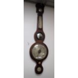 A 19TH MAHOGANY CASED WHEEL BAROMETER