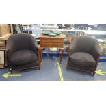 A PAIR OF 1920'S FRENCH TUB CHAIRS