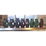 EIGHT VINTAGE DARTMOUTH GURGLE JUGS,