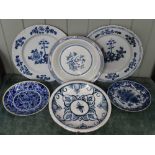 A DELFTWARE BLUE AND WHITE PLATE