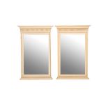 A PAIR OF CREAM AND GOLD PAINTED WOOD RECTANGULAR PIER MIRRORS