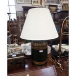 A REPRODUCTION TOLEWARE CANISTER TABLE LAMP