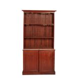 A VICTORIAN MAHOGANY CABINET BOOKCASE