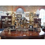 THREE PAIRS OF LATE 19TH CENTURY FRENCH SPELTER FIGURES