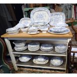 AN EXTENSIVE 19TH CENTURY MATCHED BLUE AND WHITE 'ASIATIC PHEASANTS' DINNER SERVICE