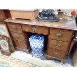 AN EDWARDIAN PEDESTAL DESK