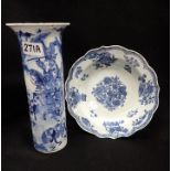 A CHINESE EXPORT BLUE AND WHITE BOWL