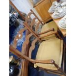 A SET OF EIGHT ARTS AND CRAFTS STYLE RUSH SEATED CHAIR