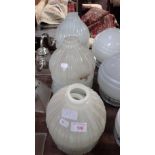 ELEVEN VINTAGE STYLE OPALESCENT GLASS LIGHT SHADES