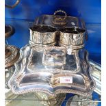 A SILVER PLATED LIDDED SERVING DISH