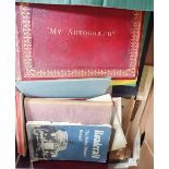 A VICTORIAN RED LEATHER BOUND AUTOGRAPH ALBUM