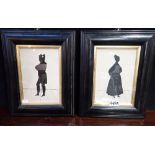A PAIR OF REPRODUCTION SILHOUETTE PORTRAITS, NAPOLEON AND JOSEPHINE