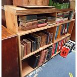 A STRIPPED PINE OPEN BOOKCASE