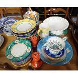 A COLLECTION OF ITALIAN BRIGHTLY DECORATED DINNER PLATES