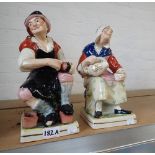 A PAIR OF LARGE STAFFORDSHIRE FIGURES