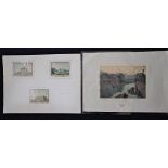 A SERIES OF THREE 19TH CENTURY GRAND TOUR TYPE WATERCOLOURS,DEPICTING CLASSICAL RUINS