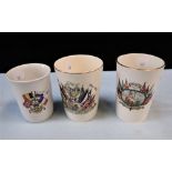 THREE FIRST WORLD WAR CERAMIC BEAKERS