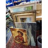 A QUANTITY OF OIL PAINTINGS