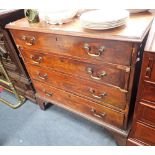 A GEORGE III MAHOGANY BACHELOR'S CHEST OF DRAWERS