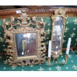 A GILT FRAME EASEL MIRROR