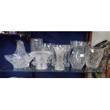A COLLECTION OF CUT GLASS VASES