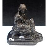 A REPRODUCTION PATINATED BRONZE STUDY OF A WOMAN