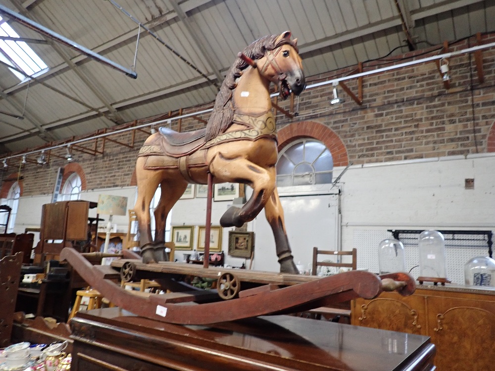 A VICTORIAN STYLE CHILD'S ROCKING HORSE