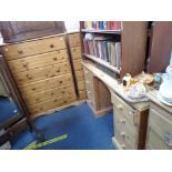 A REPRODUCTION PINE DRESSING TABLE