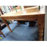 A VICTORIAN STYLE PINE FARMHOUSE TABLE