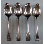 A PAIR OF GEORGIAN SILVER TABLESPOONS