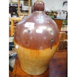 A 19TH CENTURY SALT GLAZED FLAGON