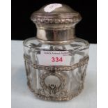 A GERMAN SILVER MOUNTED BON BON JAR