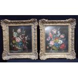 A PAIR OF DUTCH STYLE FLORAL PAINTINGS AFTER PAUL WASSEL